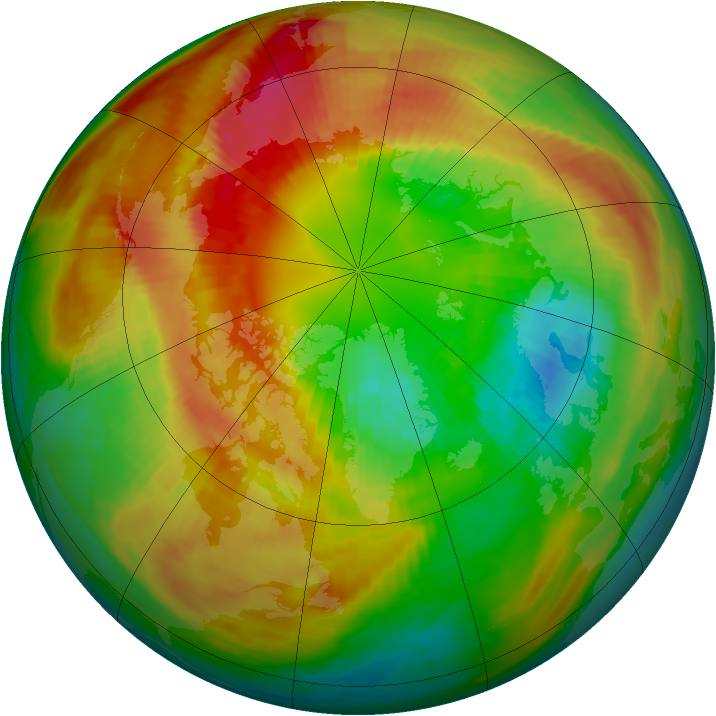 Arctic ozone map for 03 March 1986